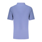 Blue Cotton Men Polo