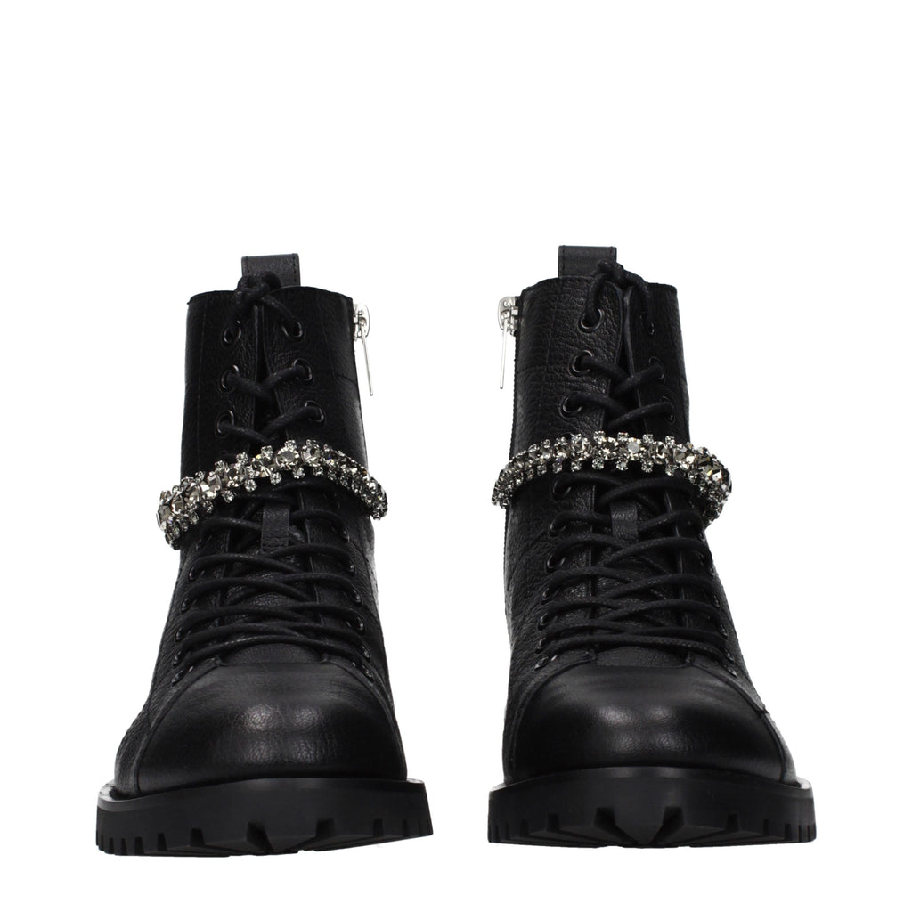Black Leather Ankle Boots
