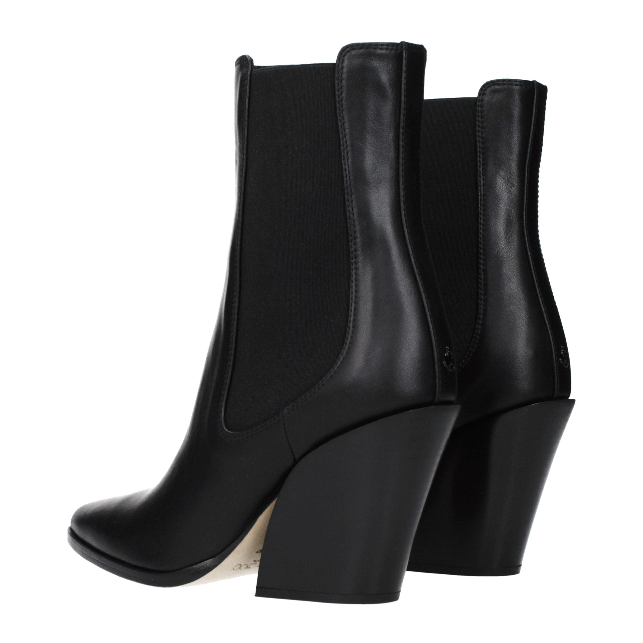 Black Leather Ankle Boots