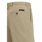 Beige Cotton Bermuda Shorts