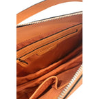 Orange Polyurethane Women Shoulder Bag