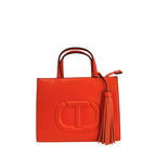 Orange Faux Leather Women Handbag