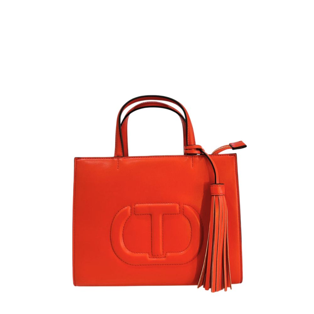 Orange Faux Leather Women Handbag