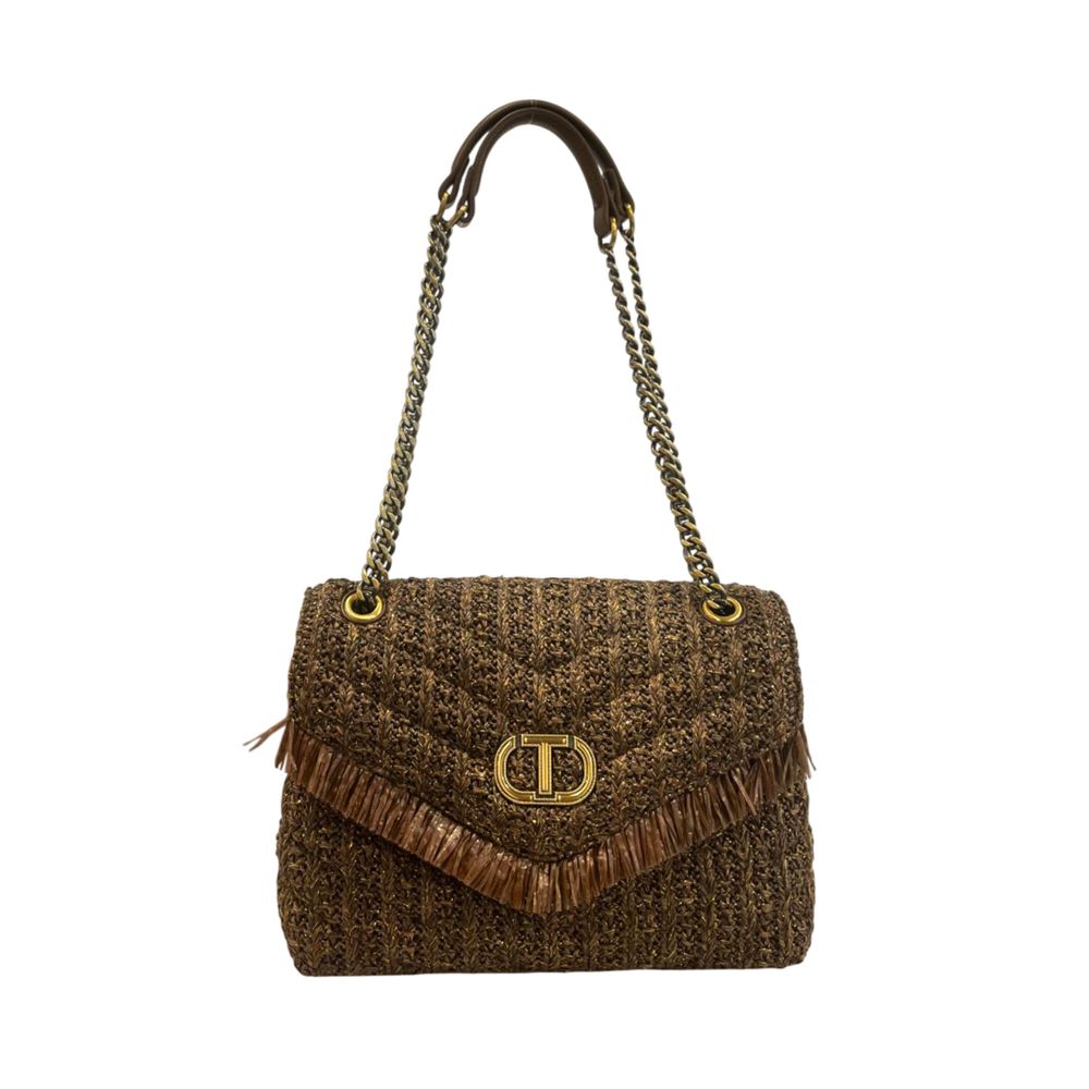 Brown Polypropylene Women Crossbody Bag