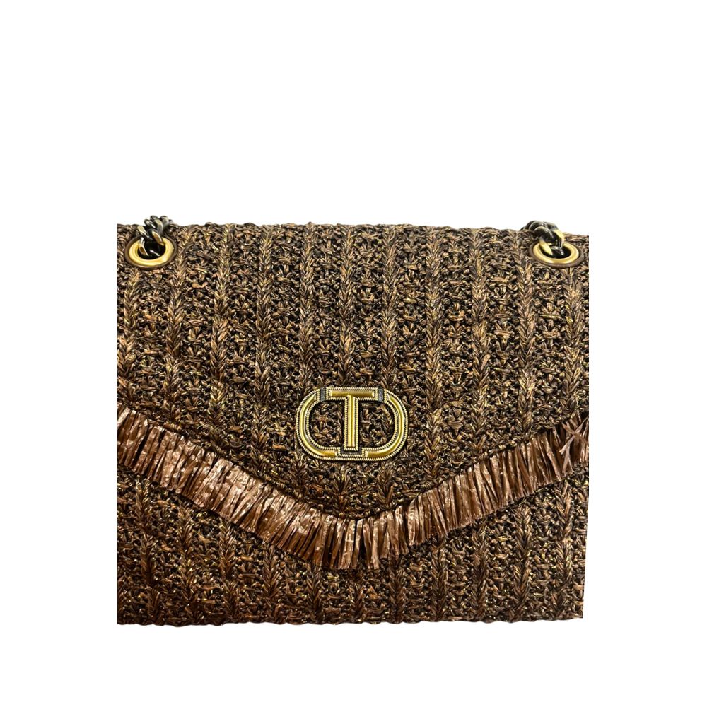 Brown Polypropylene Women Crossbody Bag