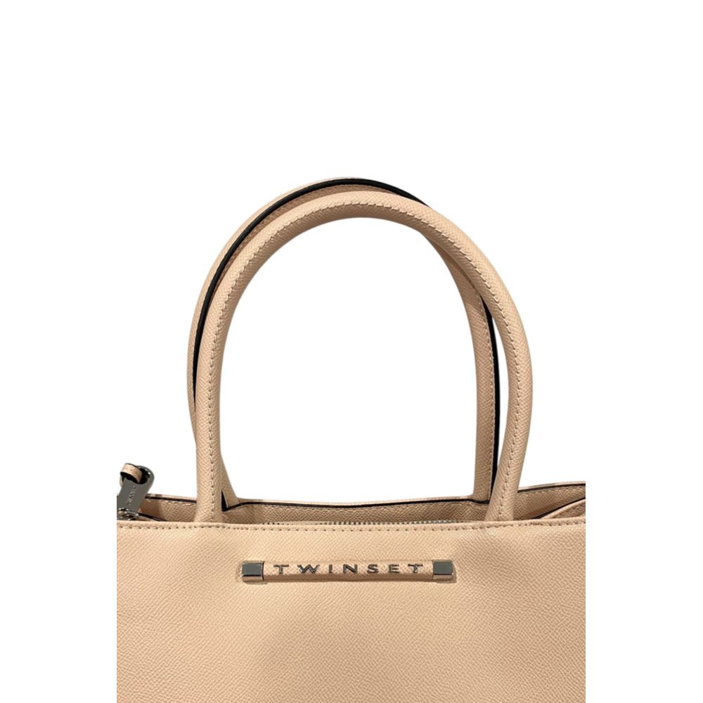 Pink Polyurethane Women Handbag