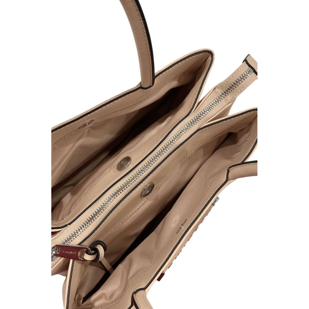 Pink Polyurethane Women Handbag