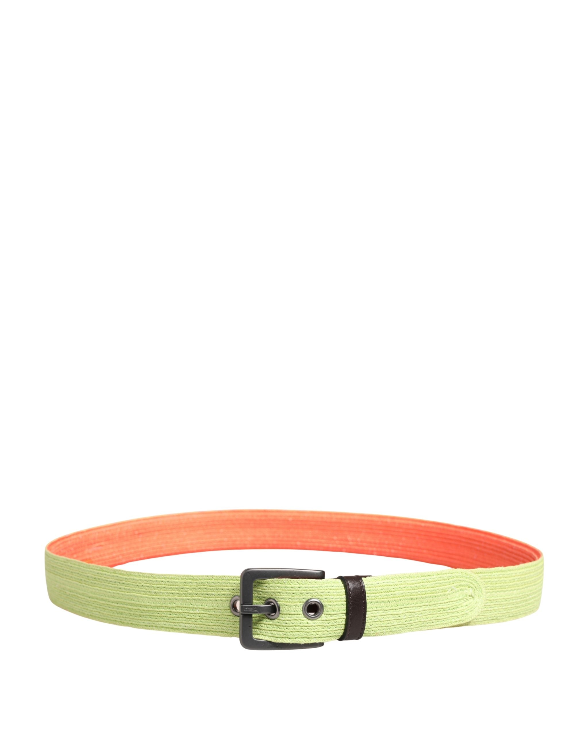 Green Orange Braided Metal Buckle Waist Cintura Belt