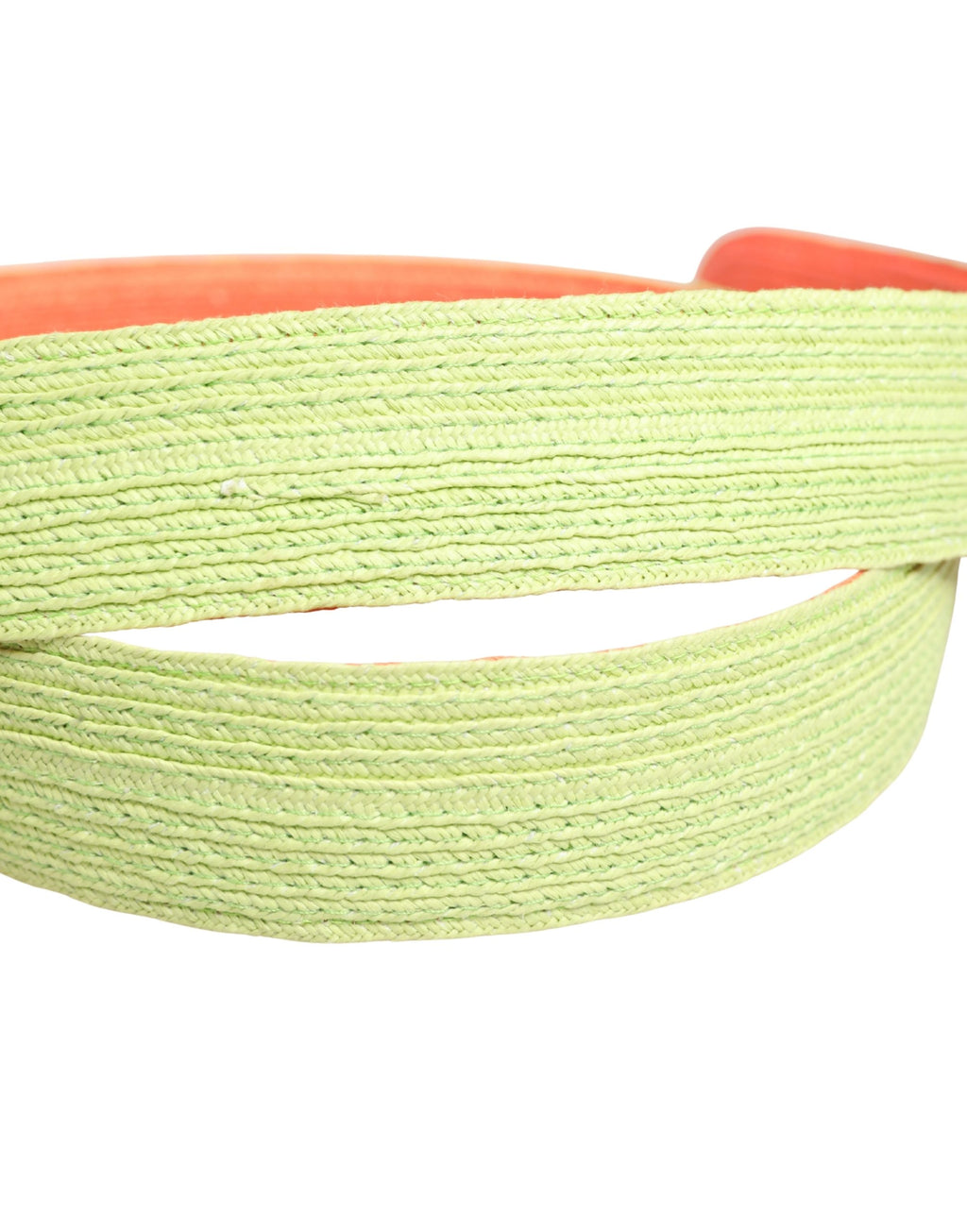 Green Orange Braided Metal Buckle Waist Cintura Belt