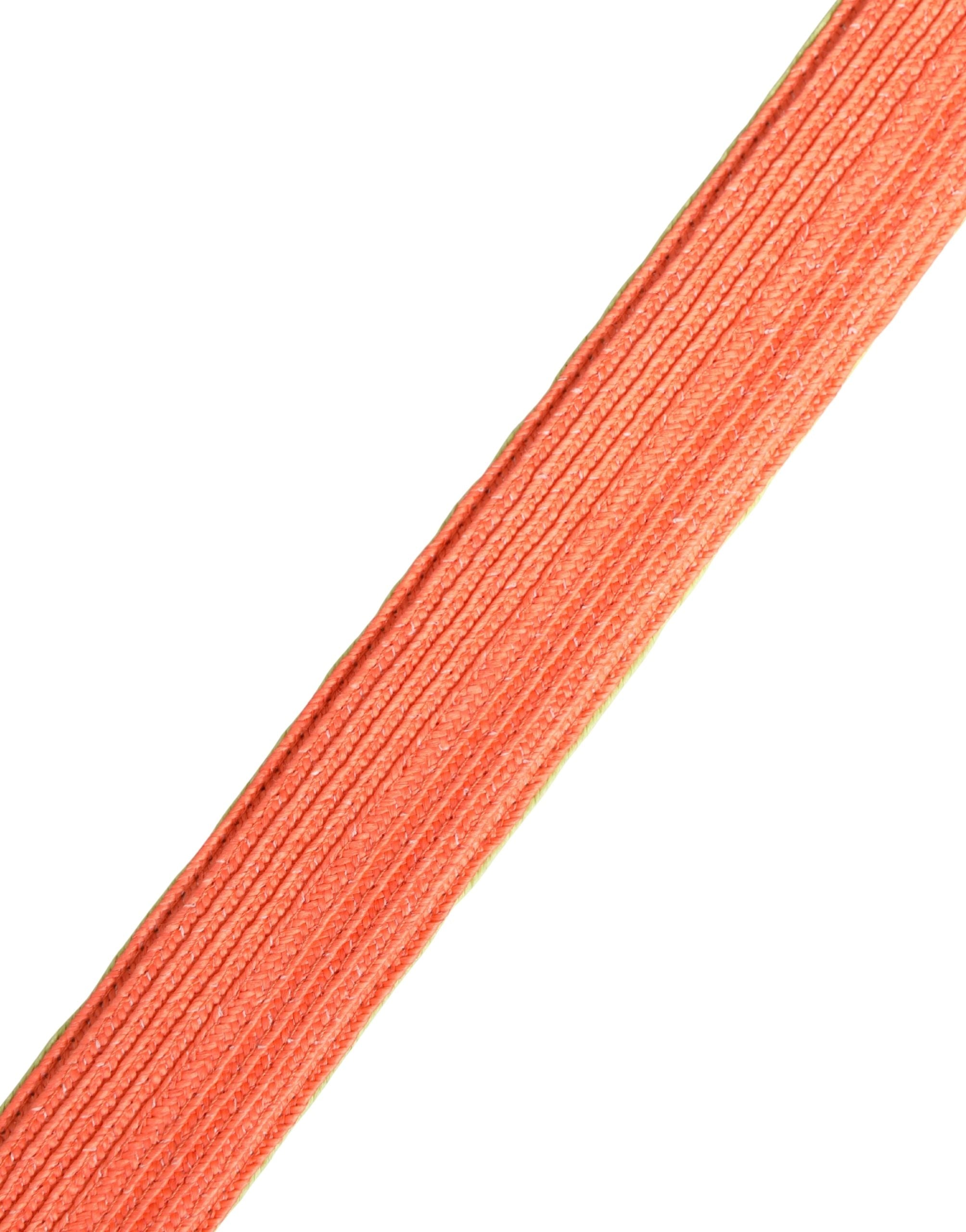 Green Orange Braided Metal Buckle Waist Cintura Belt