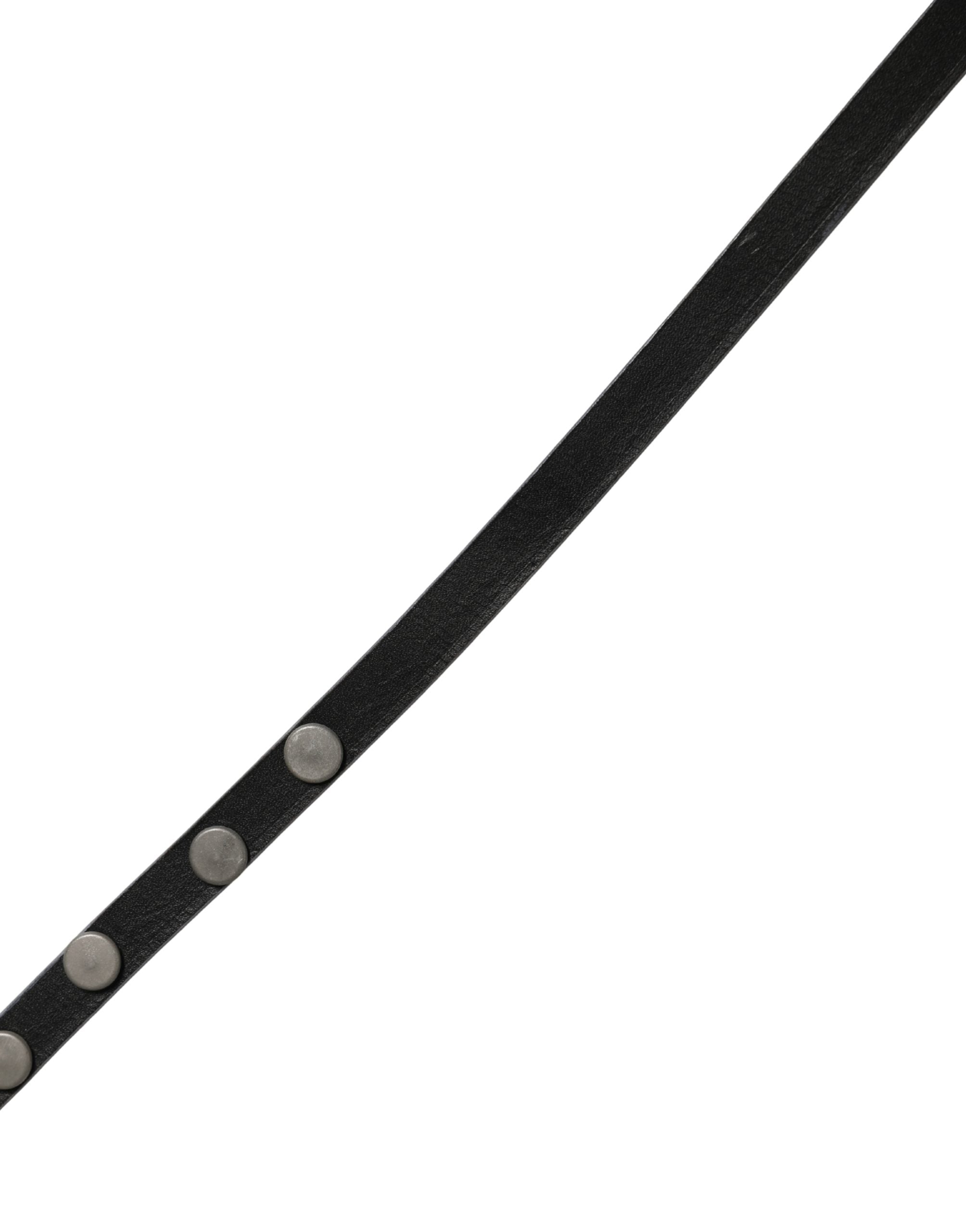 White Leather Studded Cintura Belt