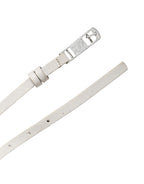 White Leather Studded Cintura Belt