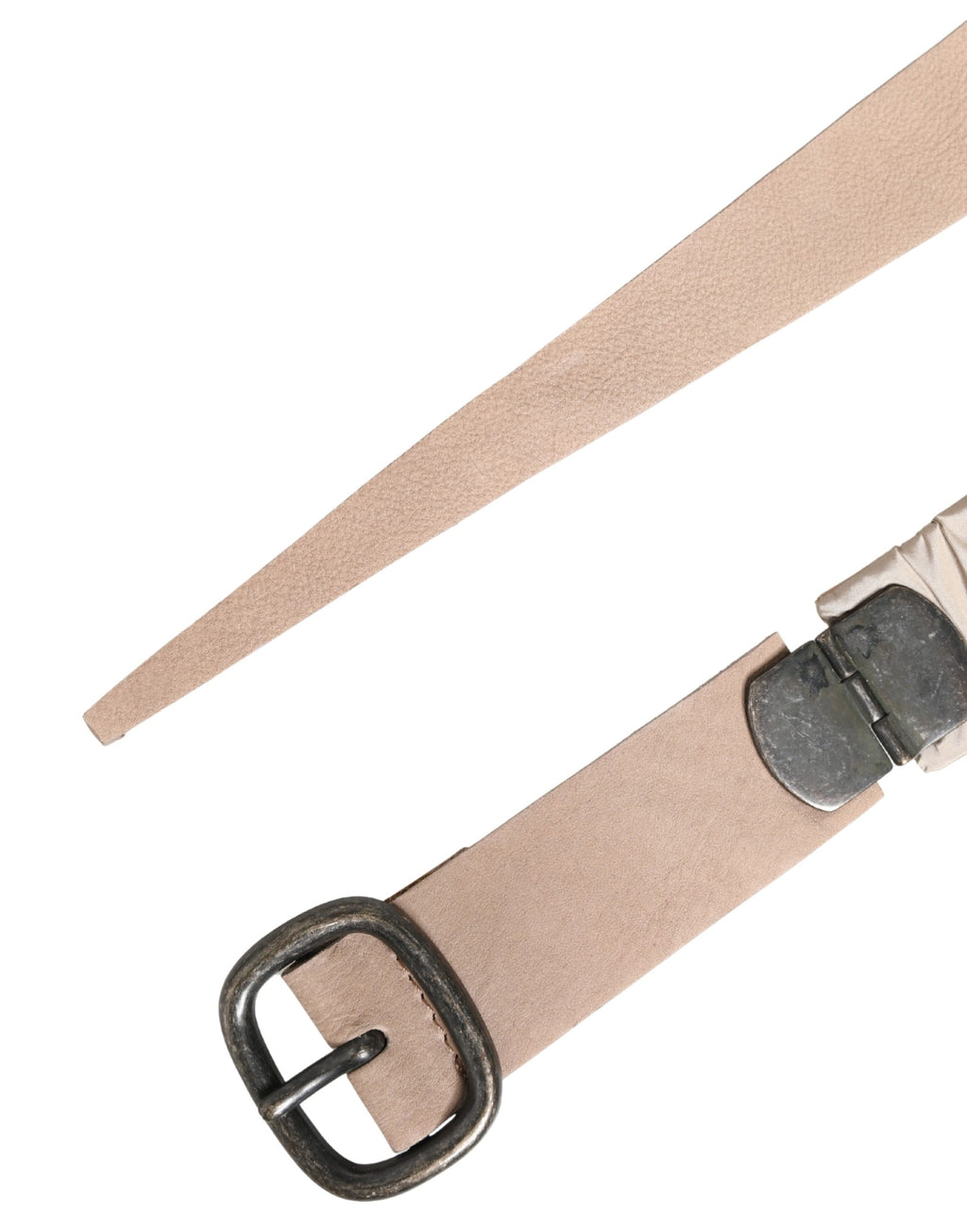 Women Beige Polyester Silver Metal Buckle Waist Belt