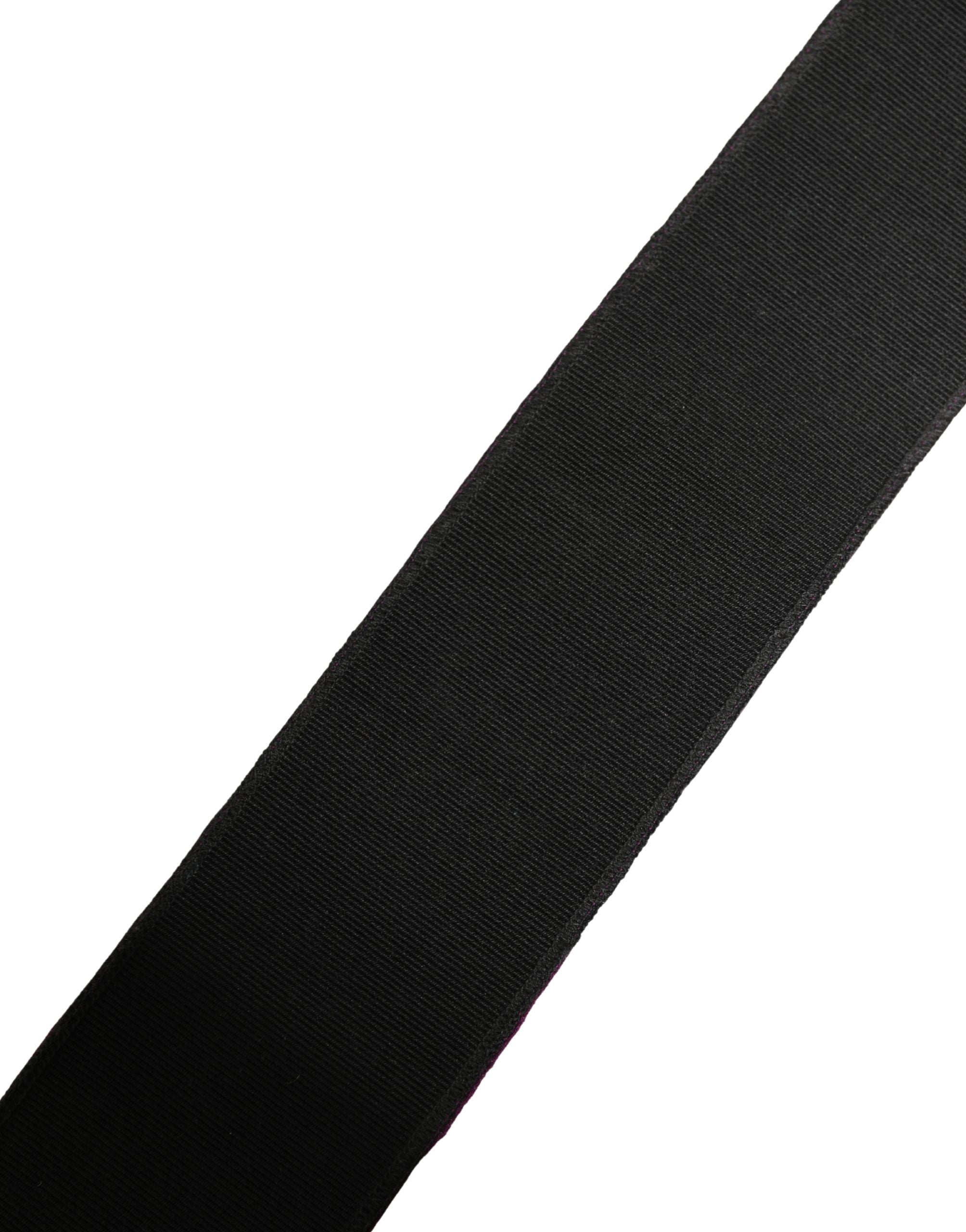 Women Purple Sequined Silver Metal Buckle Belt