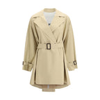 Beige Cotton Trench Coat