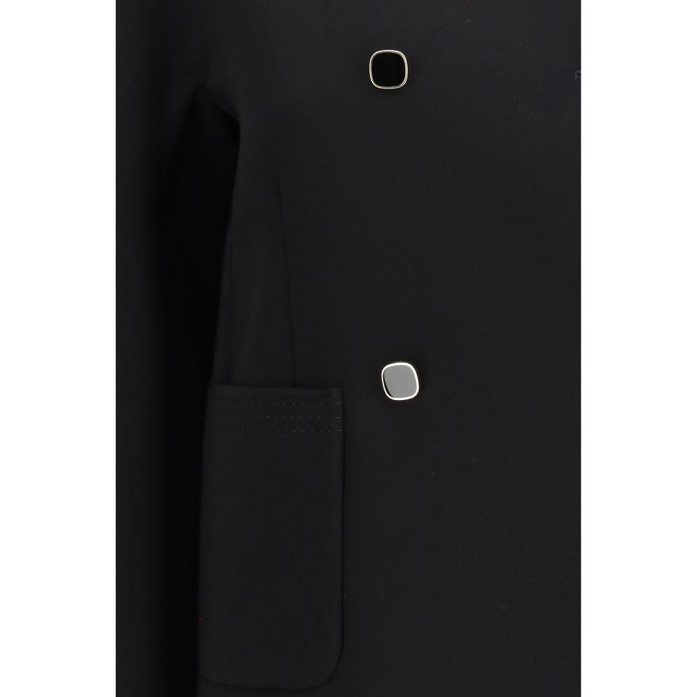 Black Triacetate Full-Length Jacket