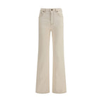 Beige Cotton Bootcut Jeans
