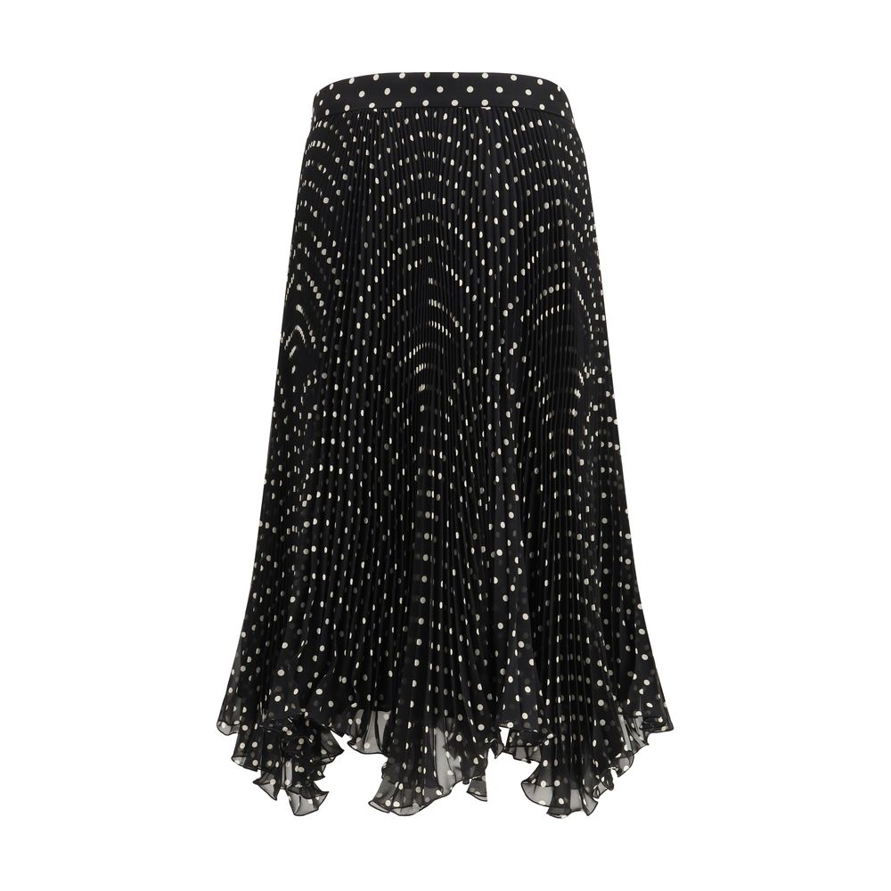 Black Viscose Midi Skirt
