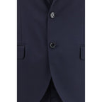 Blue Fleece Wool Two-Piece Suit