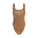 Brown Polyamide One-Piece Swimsuit