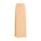 Orange Silk Long Skirt