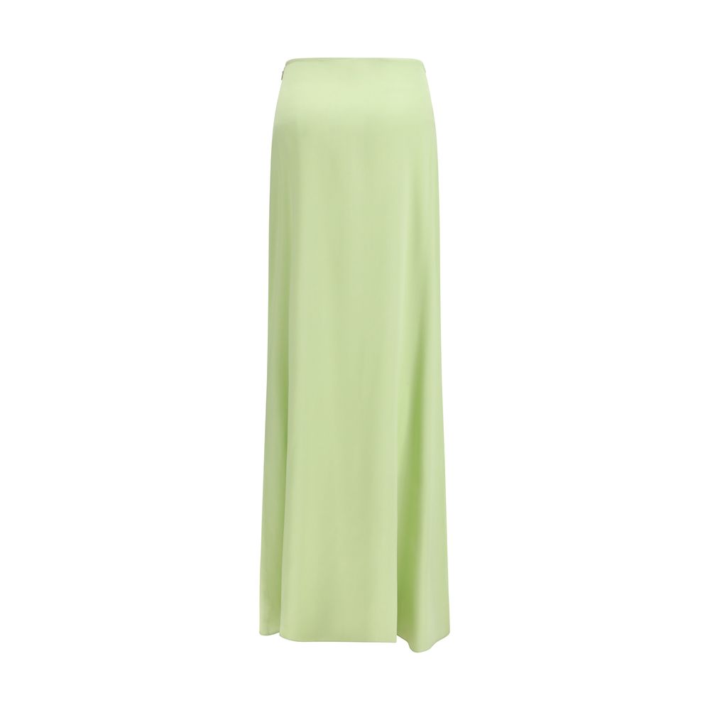 Bicolor Silk Long Skirt