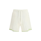 White Cotton Bermuda Shorts