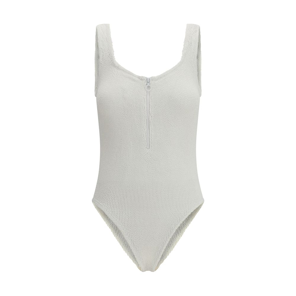 White Polyamide One-Piece Swimsuit