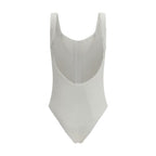 White Polyamide One-Piece Swimsuit