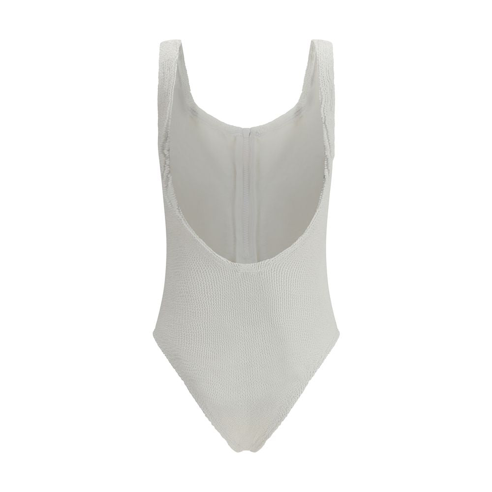 White Polyamide One-Piece Swimsuit