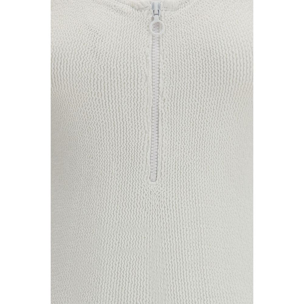 White Polyamide One-Piece Swimsuit