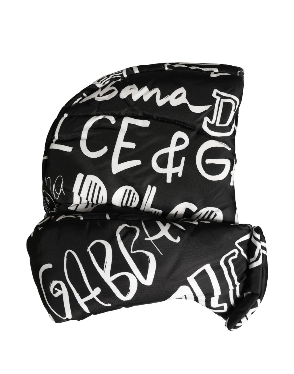 Black Logo Print Whole Head Wrap Capello Hat