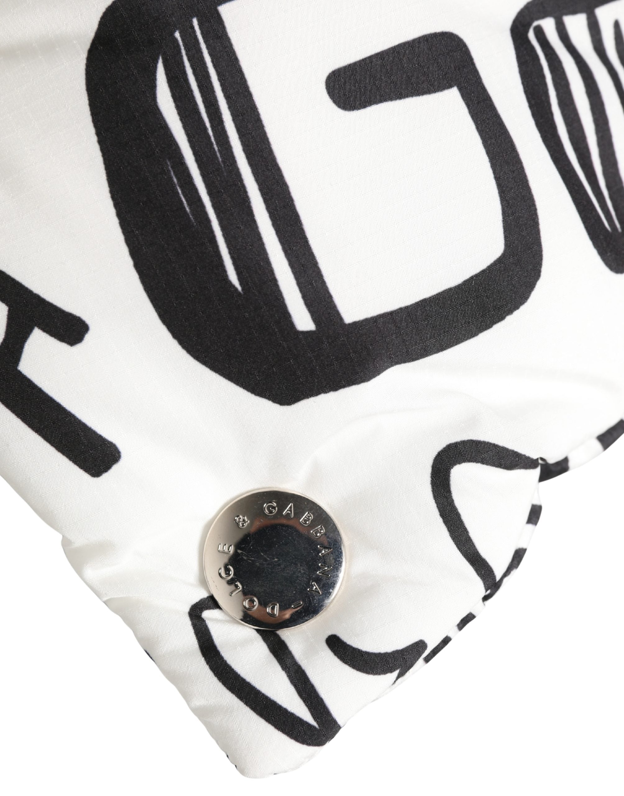 White Logo Print Whole Head Wrap Capello Hat