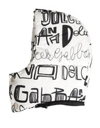 White Logo Print Whole Head Wrap Capello Hat