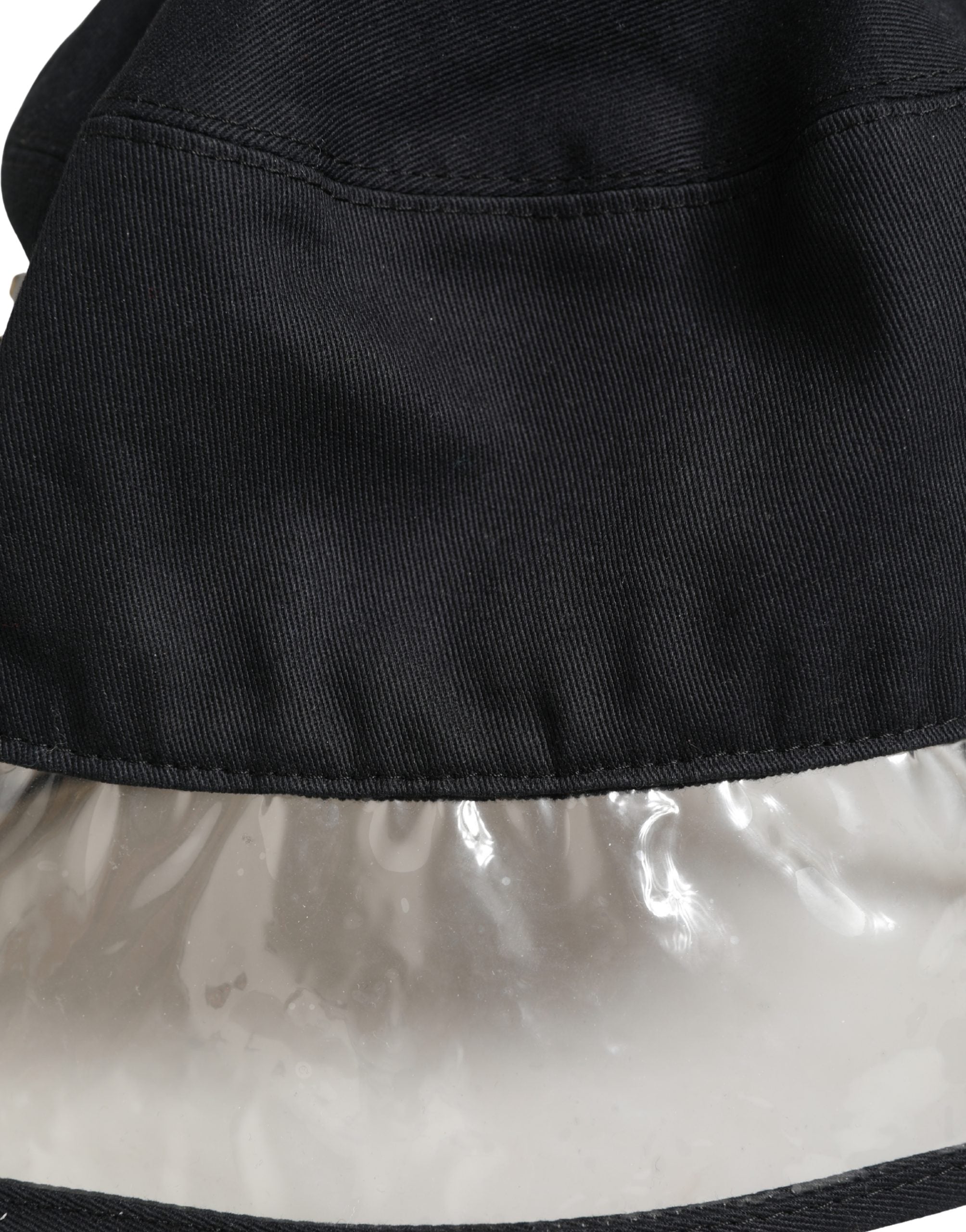 Black Cotton Plastic Fisherman Bucket Capello Hat