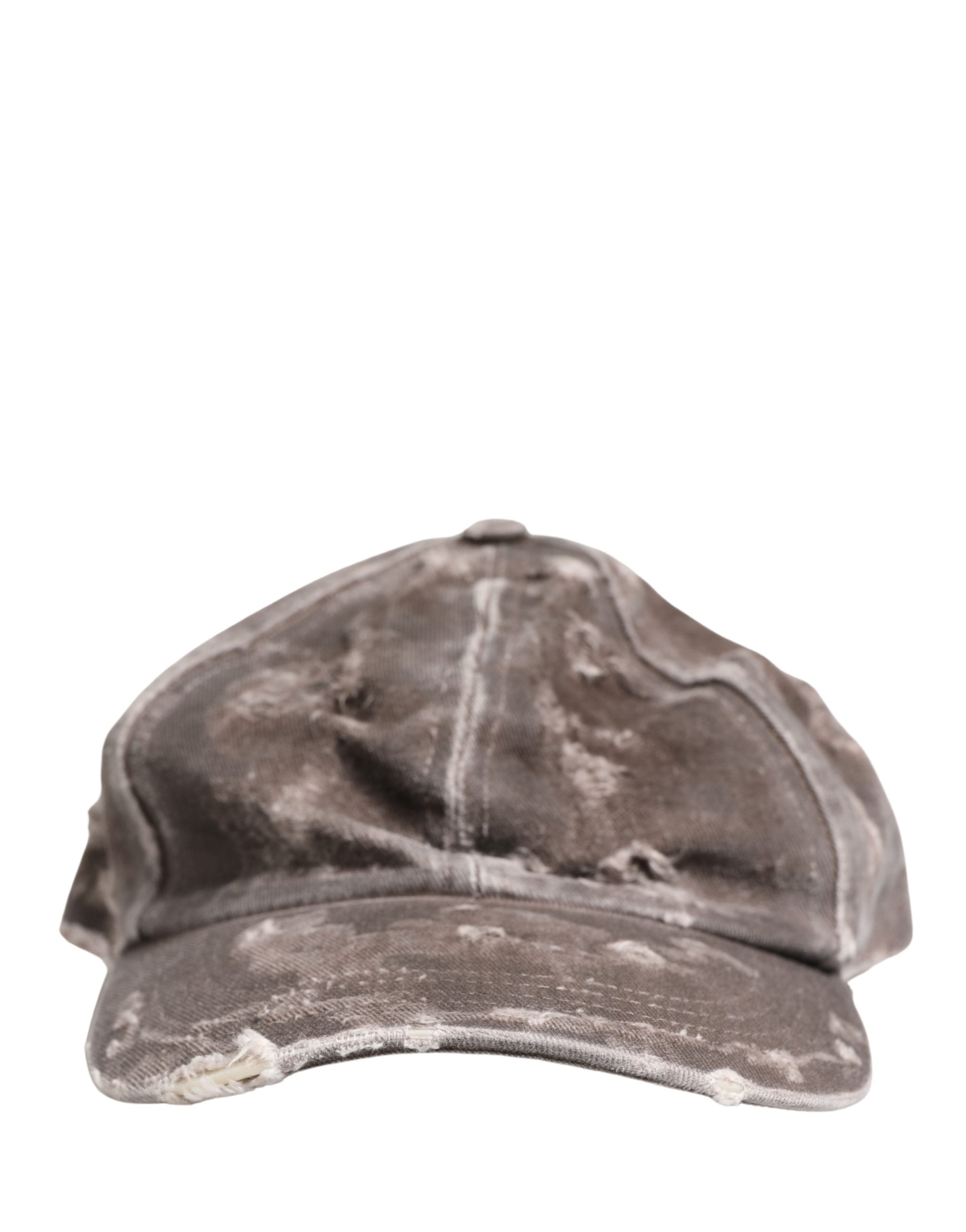 Men Brown Cotton Distressed Baseball Capello Hat