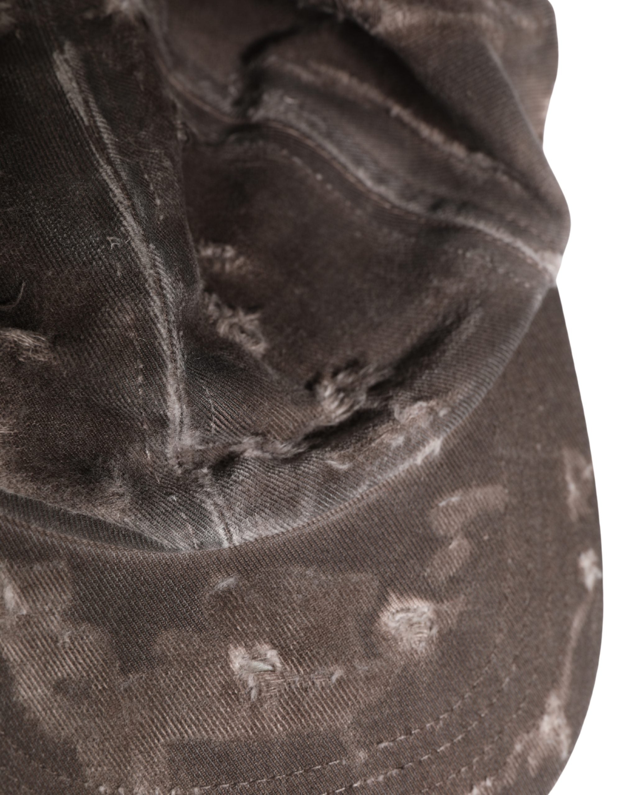 Men Brown Cotton Distressed Baseball Capello Hat