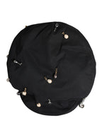 Men Black Cotton Embellished Newsboy Capello Hat