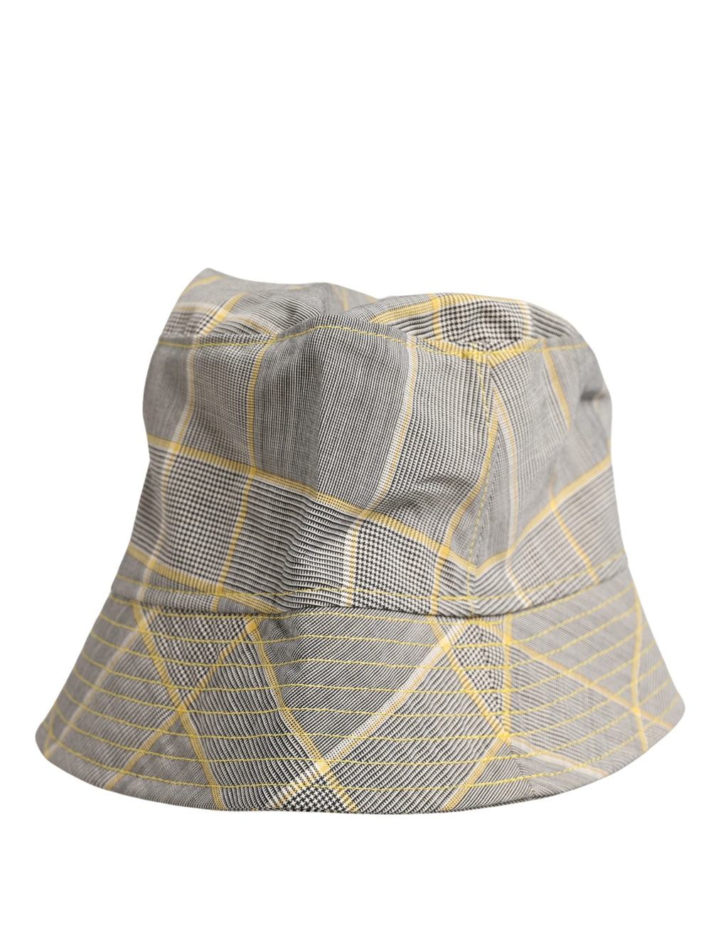 Men Gray Checkered Bucket Fisherman Capello Hat
