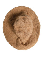Beige Virgin Wool Fur Women Knitted Capello Hat