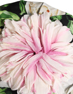 Black Floral Motif Turban Headwear Women Hat