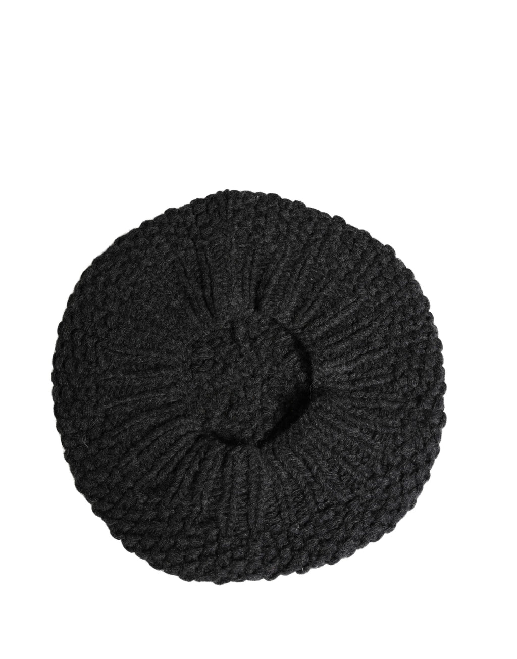 Black Virgin Wool Knitted Winter Beret Hat