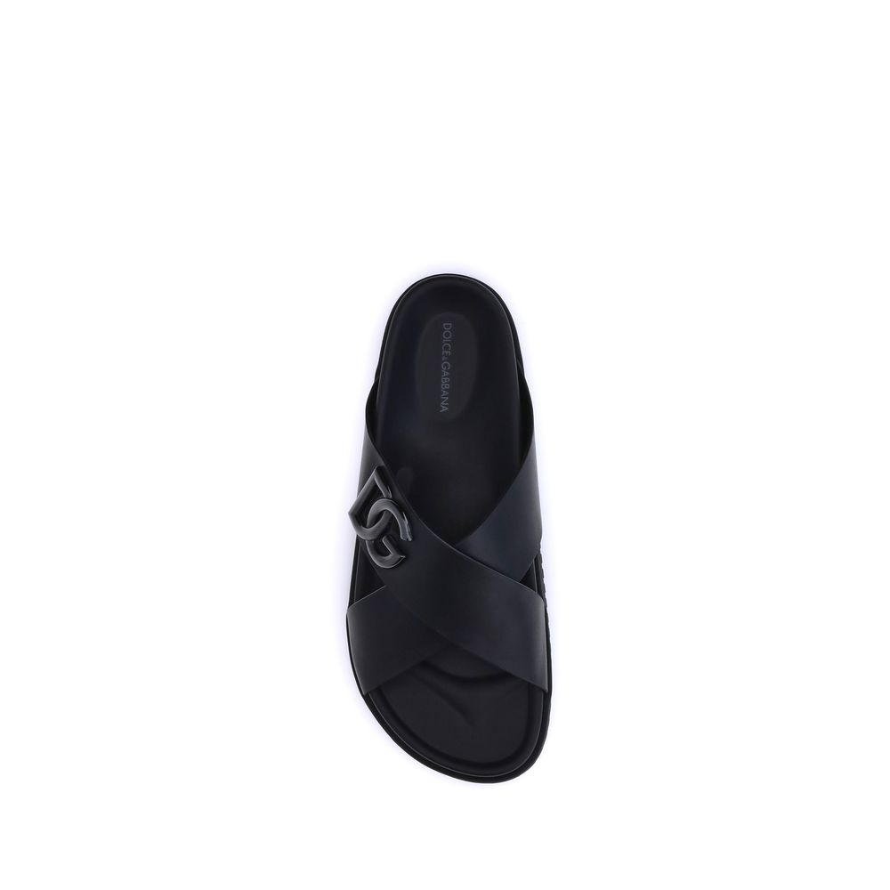 Black Calf Leather Bos Taurus Sandals