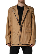 Brown Single Breasted Layered Coat Jacket