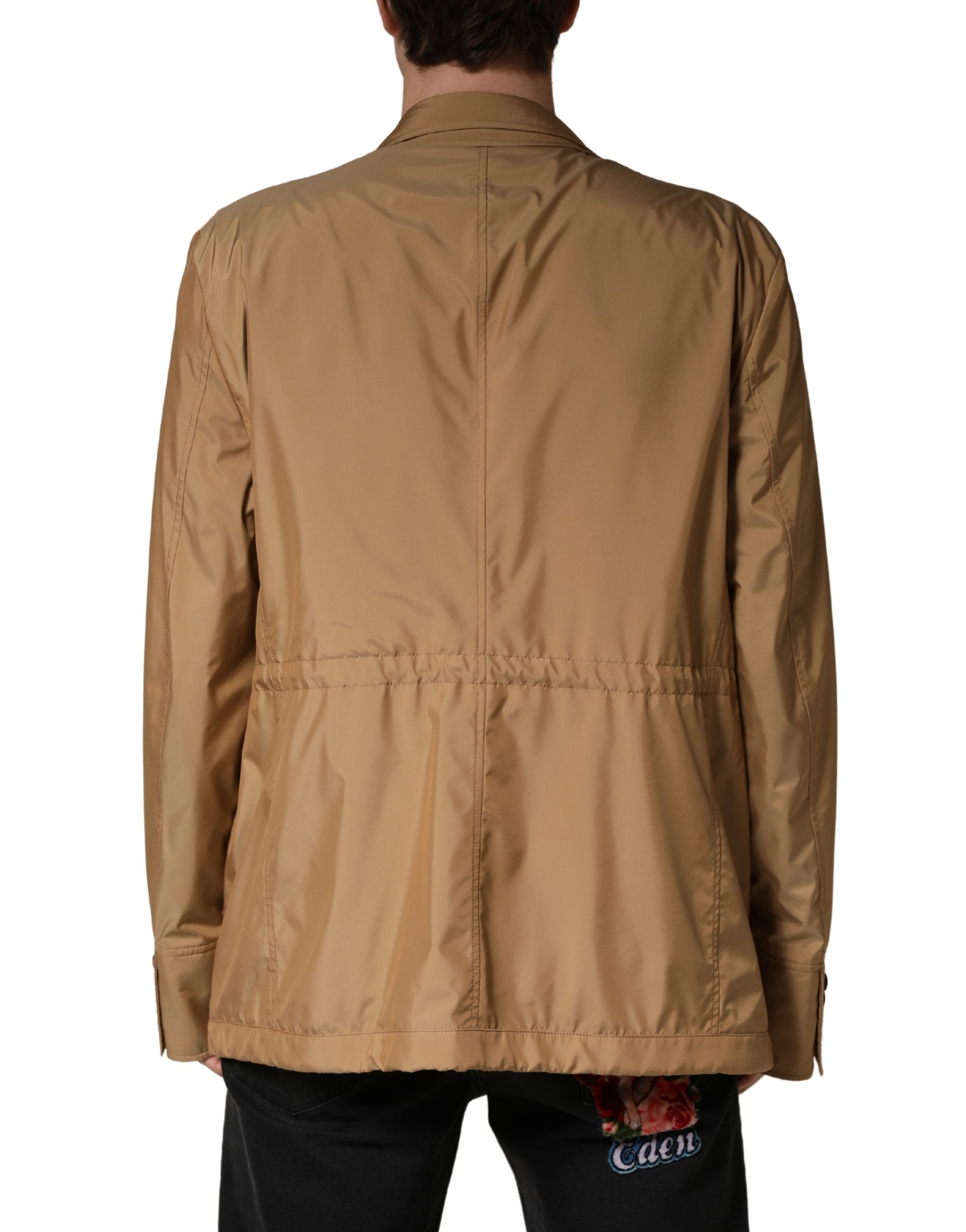 Brown Single Breasted Layered Coat Jacket