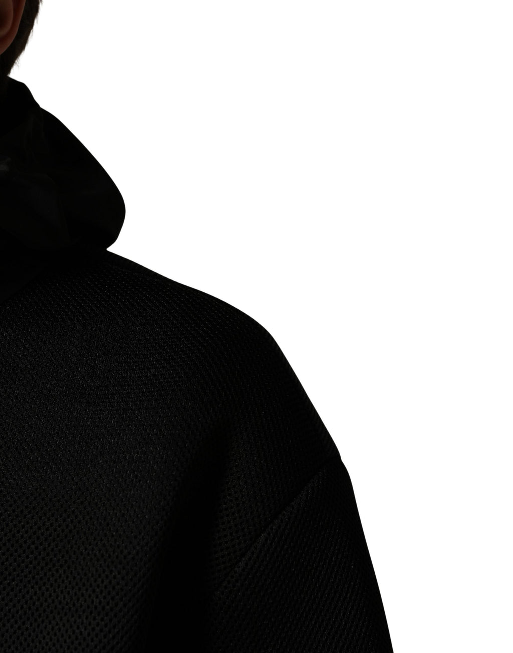 Men Black Hooded Full Zip Bomber Jacket