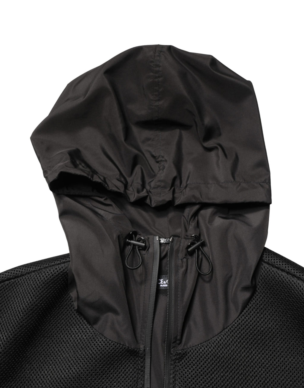 Men Black Hooded Full Zip Bomber Jacket