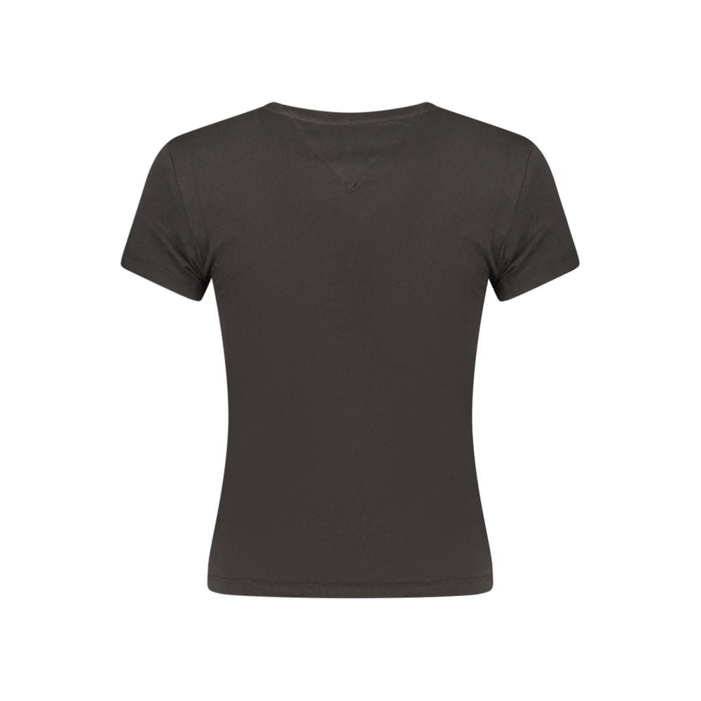 Black Cotton Women T-Shirt