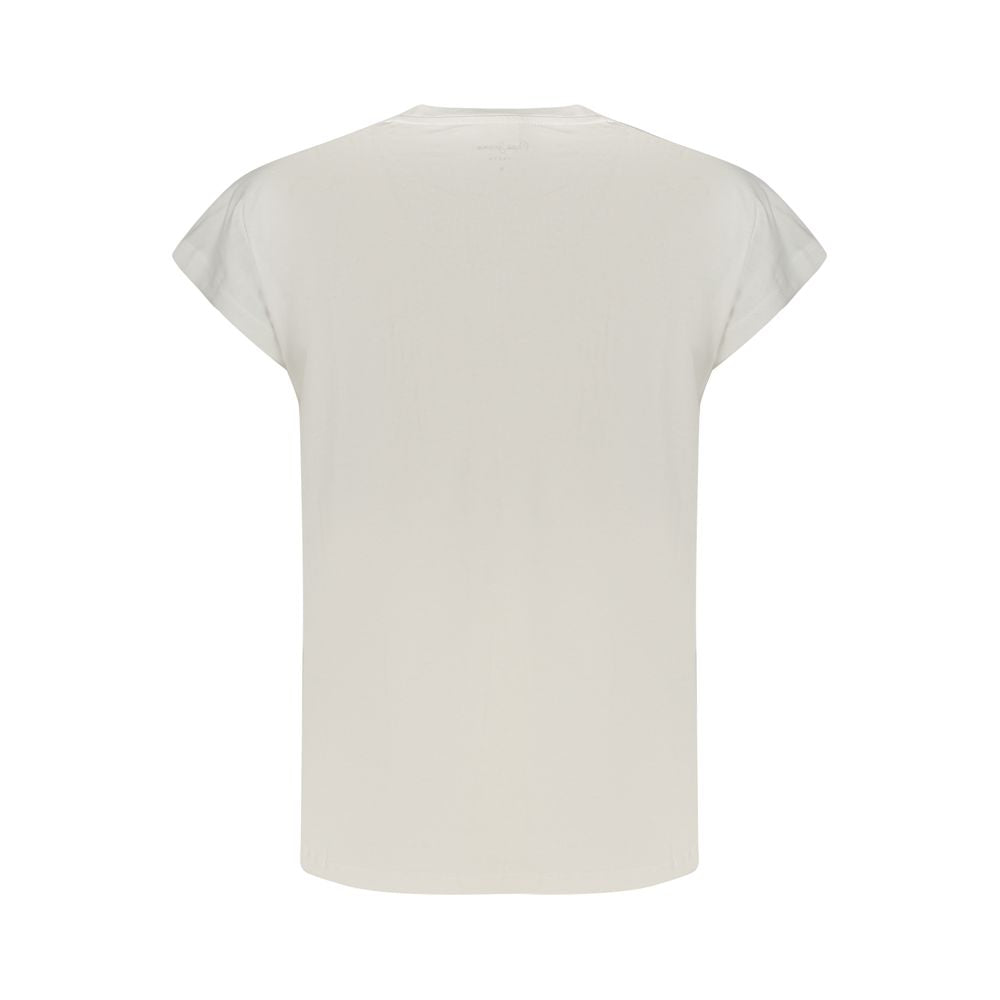 White Cotton Women T-Shirt