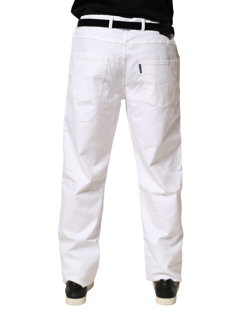 White Straight Mid Waist Denim Trouser Jeans